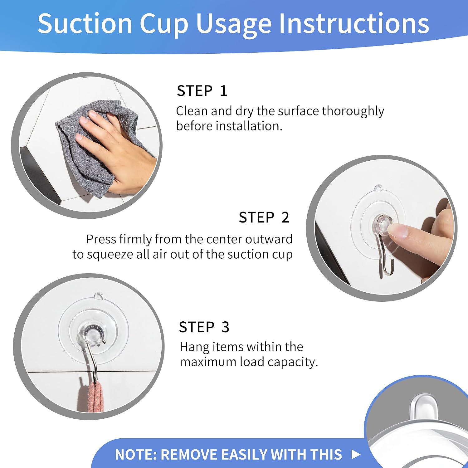 18 Pack Suction Cup Hooks Max Load 10LB. 1.77Inch Suction Cup Hook for Glass Window. Reusable. Suitable for Glass. Windows. Bathrooms. Kitchens. Tiles. Shower Cubicles - Image 4